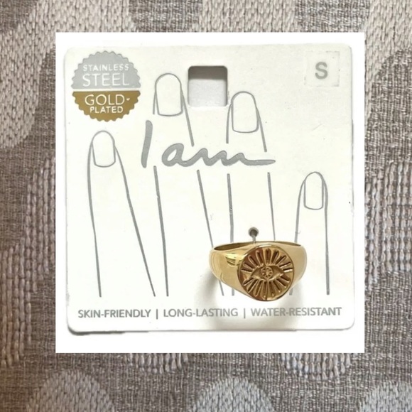 🏷️ stainless steel & gold plated eye 👁️ ring - Picture 2 of 10